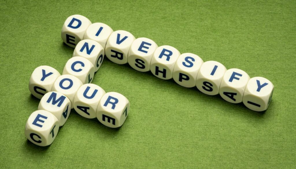 Own a mix of investments so a single drop won't hurt your whole plan